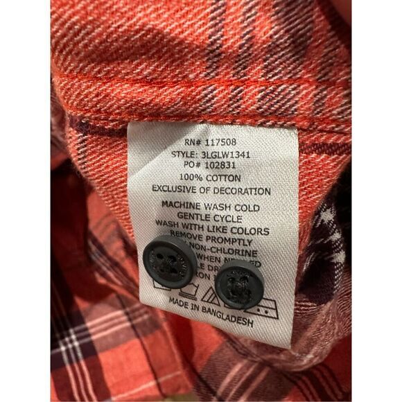 Levi’s Red Flannel Button Down Shirt Size Large - Picture 5 of 5